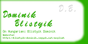 dominik blistyik business card